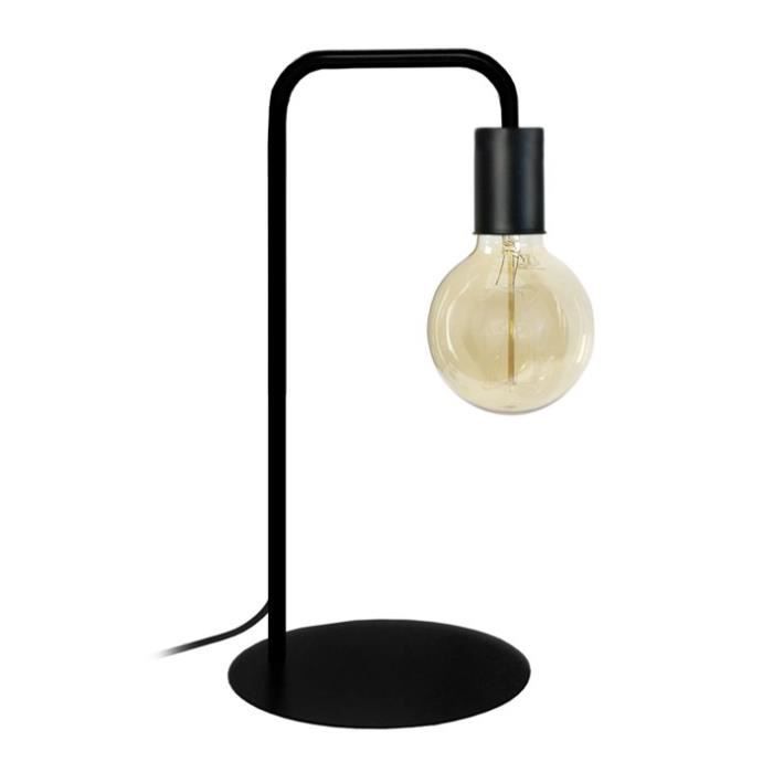 NORWICH Lampe à poser en acier - L22 x P18 x H45 cm - Noir - Ampoule LED 4W E27 Noir comprise