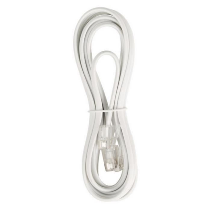 Câble de télécommunication à connecteur RJ11 mâle vers RJ11 mâle 5,00 m blanc