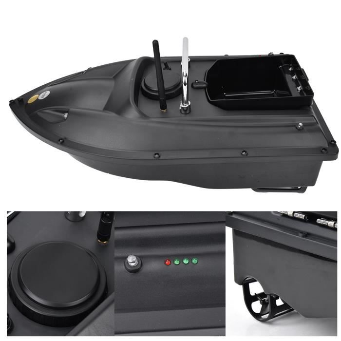 VGEBY détecteur de bateau d'appât de poisson RC 500m Télécommande Noire Sans Fil Leurre De Pêche Appât Bateau Détecteur De