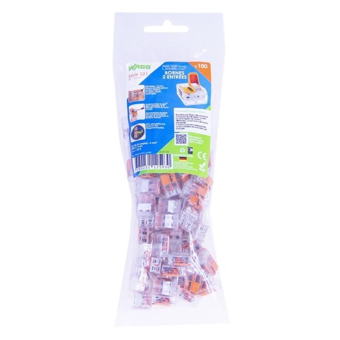 WAGO Sachet de 30 bornes 2-3-5 entrées Ø 2,5 mm² Série 2273