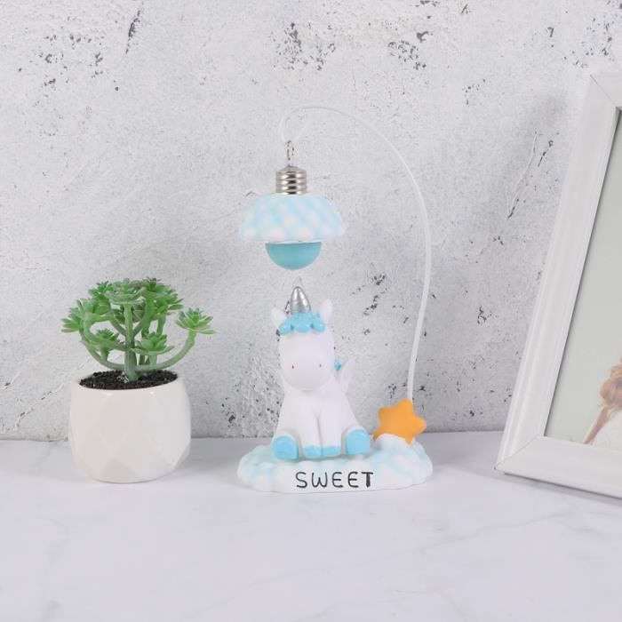 Bleu Mignon Licorne Nuit Lumière Fille Chambre Décoration Petit Bureau Lampe De Nuage AMPOULE - AMPOULE LED - AMPOULE HALOGENE