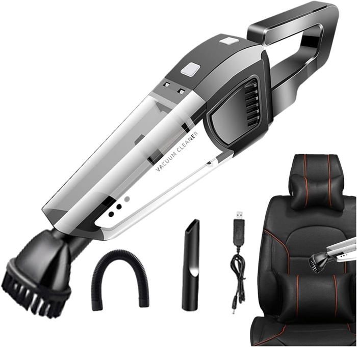 Aspirateur Voiture Sans Fil 4 En 1 - 25000PA Puissant, Moteur Sans Balais, Batterie 6000mAh - 5