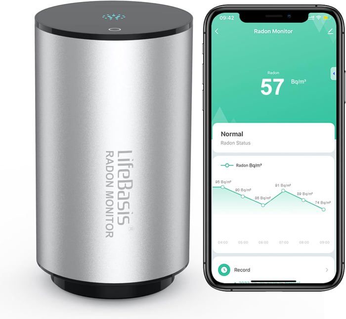 Détecteur Radon Airthings Wave 2950 - Surveillance Intelligente Humidité Température Sans Fil
