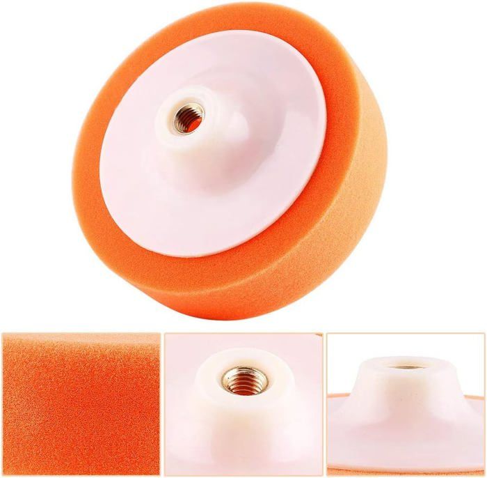 Kit Polissage Voiture AiQInu - 7 Tampons Laine 125mm Avec Adaptateur M14 Pour Perceuse - Polissage Et Cirage