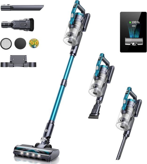 Aspirateur Balai sans Fil UV12 Vesla avec Technologie GreenEye™, 50KPa
