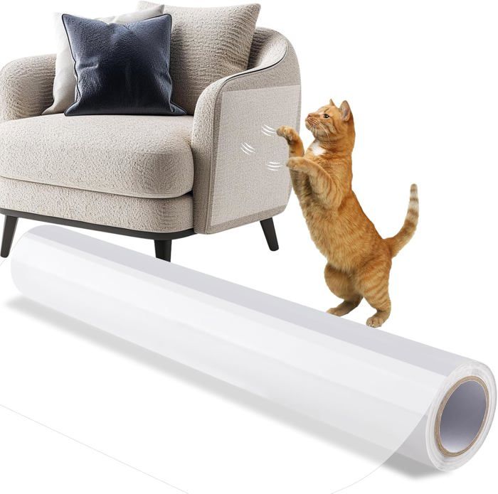 Comparer les prix de Anti Griffe Chat Canapé,500cm x 40cm Protection Canape Chat Anti Griffe,Transparent Autocollant Rouleau Protecteur de Rayure Chat