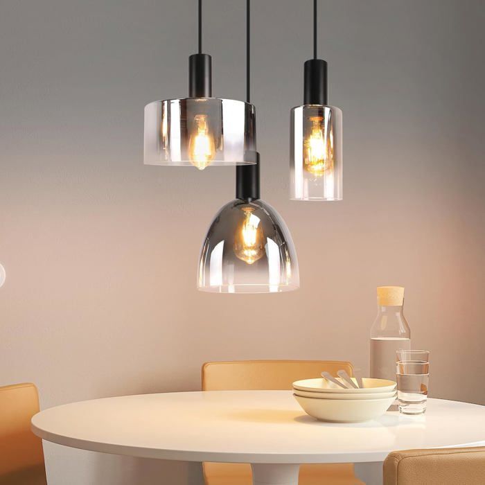 Homefire Lampe suspendue de salon lampe suspendue 3 flammes lampe suspendue E27 lampe de salle manger vintage lampe suspendue lampe