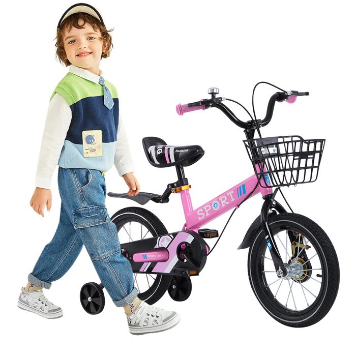 STITCH Vélo pour enfants de 14 pouces , panier et roues auxiliaires