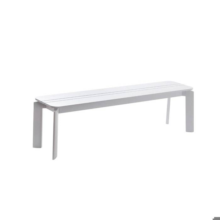 Banc de jardin en aluminium blanc Apollon