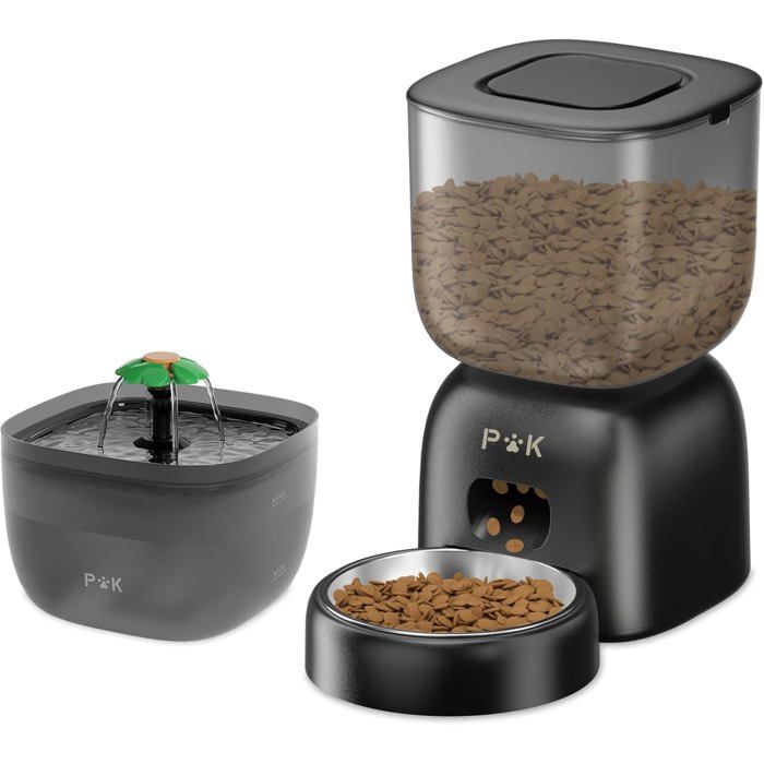 Meilleurs prix pour Distributeur Croquettes Chat Automatique Et Fontaine À Eau Chat Combo Autonomie De La Batterie JusquÀ 180 Jours