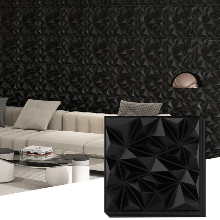 Art3d Lot de 33 panneaux muraux décoratifs 3D en forme de diamant, 30,5