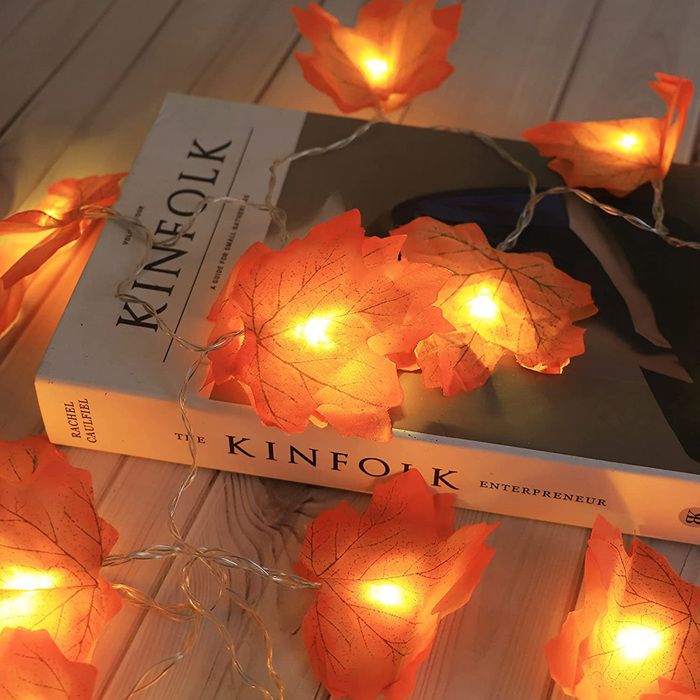 Guirlande Lumineuse Automne Avec Feuilles D'érable - 3 Mètres, 20 LEDs - Décoration Pour Halloween, Thanksgiving, Noël (piles Non Fournies)