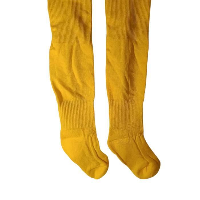 Chaussettes de football - KREBO - Jaune Néon - Taille 19-22 - Coutures plates - Confort optimal