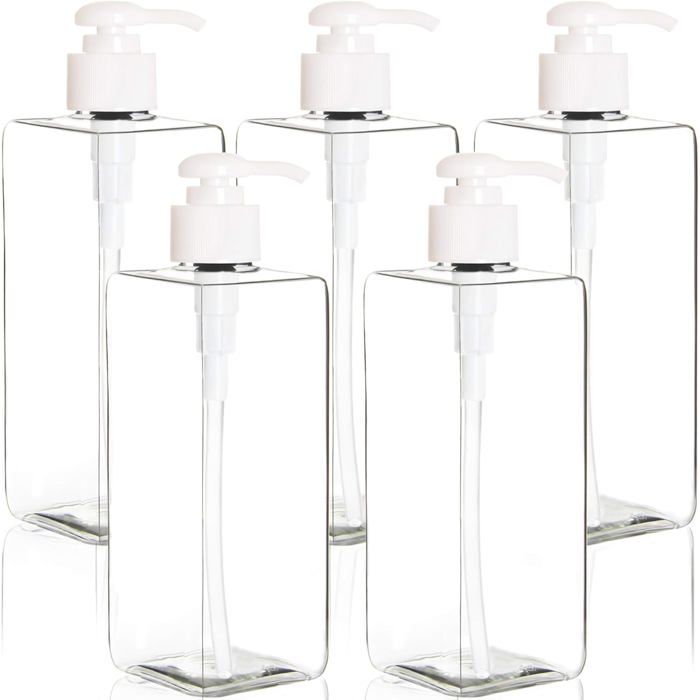Lot de 5 bouteilles de voyage en silicone avec brosse Lot de 5 bouteilles de voyage en silicone avec brosse
