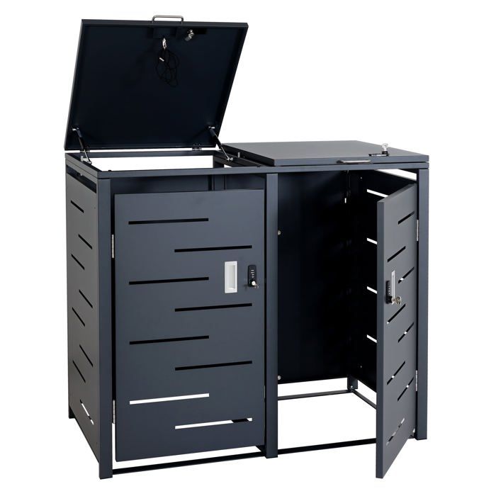 Decoshop26 Cache poubelle acier 1 03 x 1 15 x 0 63 - vue 2