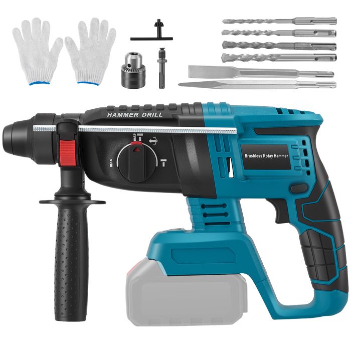 25J Marteau Perforateur Sans Fil Compatible avec Makita Batteries de Série 18V BL poignée anti-vibration et accouplement