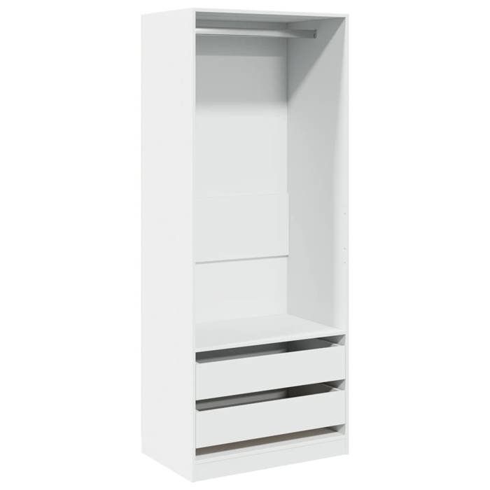 Blanc Garde-robe CLARENCE Armoire penderie Pour chambre blanc 80x50x200 cm bois dingénierie LV1413