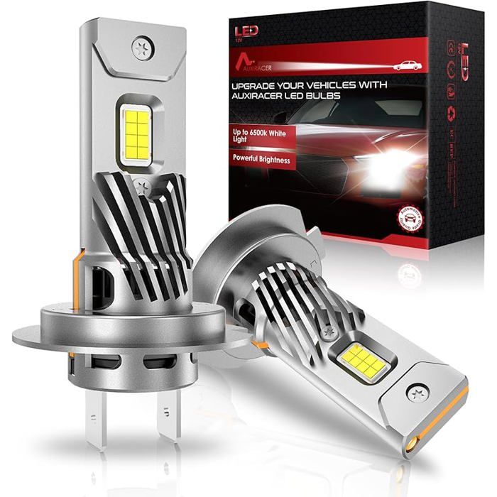 AUXIRACER Ampoule H7 LED, CSP Chips H7 LED 10000LM Phares pour Voiture et Moto, Ampoules Auto de