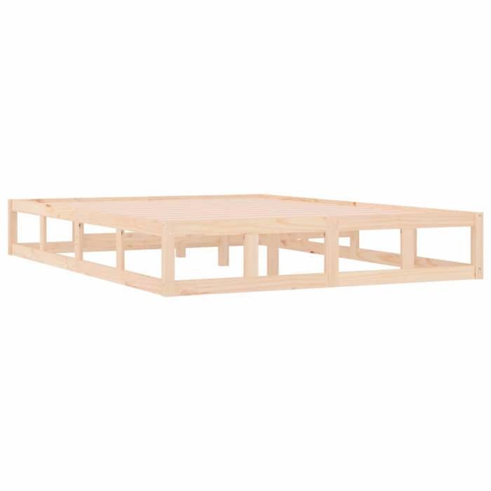 CLOUD - Cadre de lit bois - Lit chambre -/double places - sans matelas - 140x190 cm - bois massif LV3947