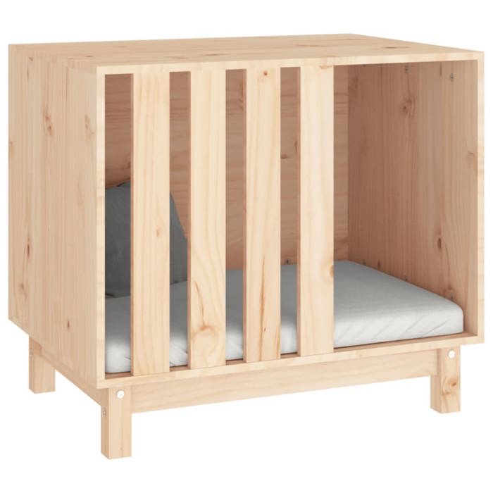 Niche pour chien en bois de pin - WIENS - 70x50x62 cm - Bois de pin massif - Brun - Style Scandinave Moderne