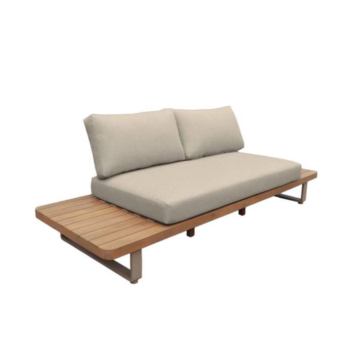 Banquette de jardin bois dacacia et aluminium 2 places marron - Latika Banquette de jardin bois dacacia et aluminium 2 places marron - Latika