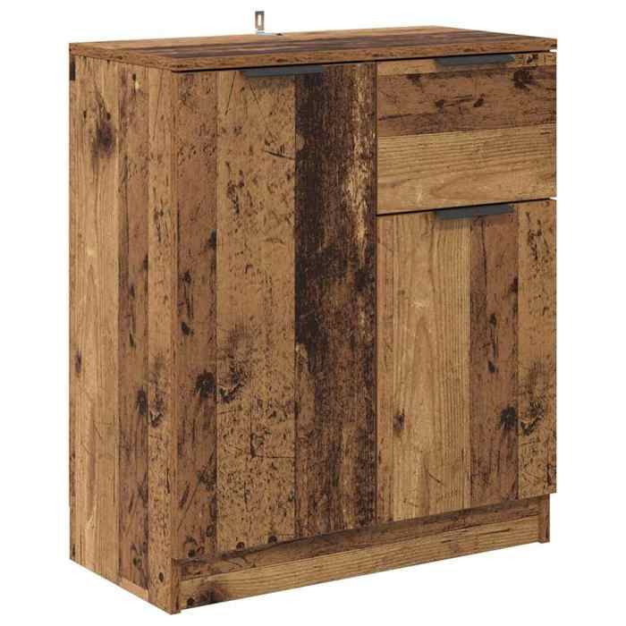 Saison Soldes Buffet Bois ancien - SARAZYJ - Meuble bas - avec stockage - 60x30x70 cm Bois dingénierie MM5329