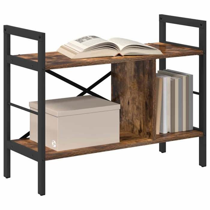 Organisateur/Etagère à Livres(1 PCS) - ZENCORE - Bibliothèque de Rangement - Chêne fumé 75x30x58 5cm - Bois dingénierie LH45245