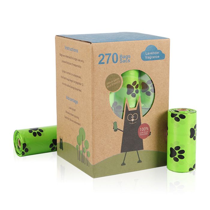 Sacs à crottes biodégradables - Phoesky - 18 rouleaux - 9x13 pouces - Vert - Parfum lavande - Étanches - Extra épais