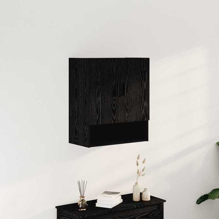 Promo dété1 PC Meuble mural de cuisineSWEETYPlacard/Cabinet suspendueChêne noir 60x31x70cm Bois dingénierie 1408