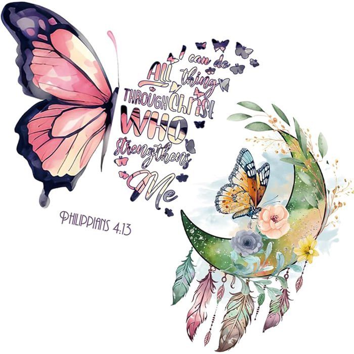 Arawat papillons tatouage mural attrape-rêves papillon sticker mural chambre salon Papillon Attrapeur de Rêves Stickers Mu STICKERS