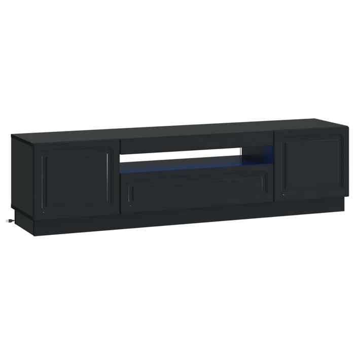 Nouveau Meuble TV LED Noir Bois dingénierie poids:28.2 kg_17188