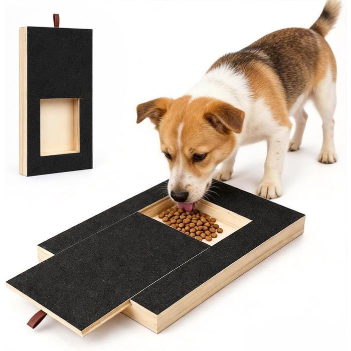 Planche à gratter pour chien avec boîte à friandises 35 x 25 x 3 cm griffoir antidérapant alternative sans stress à la ponceuse