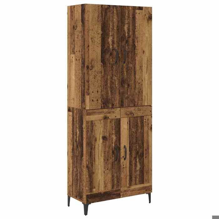 NOUVEAU Armoire Vaisselier - Haut Armoire - Anti lhumidité - Bois ancien - 69 5x34x180cm Bois dingénierie27531