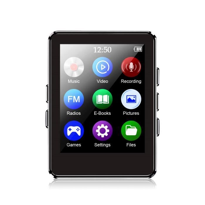 Lecteur MP3 MP4 - SALUTUYA - Slim - Bluetooth 5.0 - 64 Go - HiFi avec écran couleur 1,8 pouces pas cher