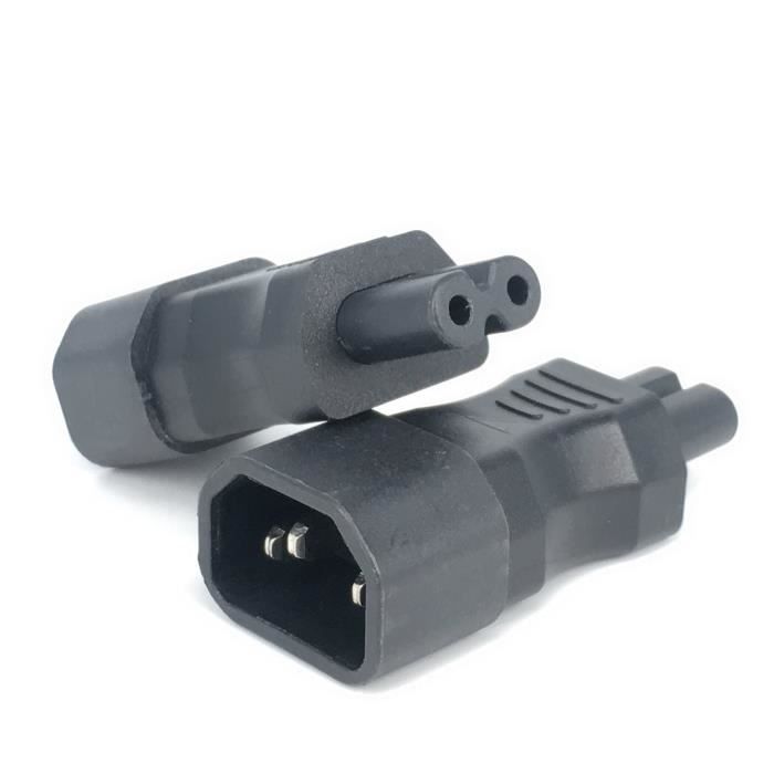 2 Adaptateurs Prise C14 Mâle Pour Montage Panneau - 250V 10A - Neuf Sous Blister