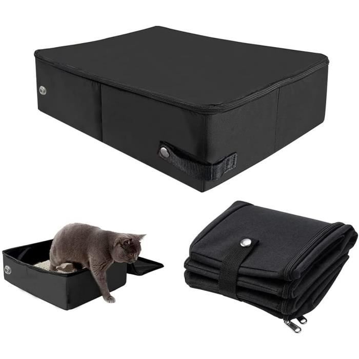 Comparer les prix de Bac à Litière pour Chat étanche Pliable, Bac à Litière pour Chat Portable, Bac à Litière de Voyage pour Chat, Noir