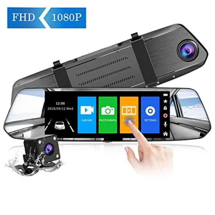 Dashcam voiture retroviseur ecran tactile de 7 pouces full hd 1080p camera de voiture grand angle