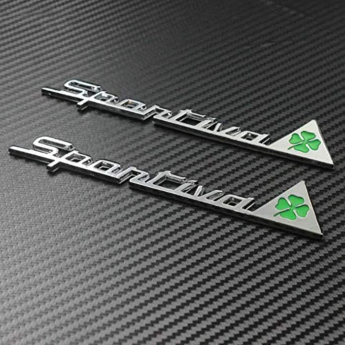 3D Métal Vert Trèfle Emblème Coffre Insigne Autocollant pour Alfa Romeo Mito 147 156 159 166 Giulietta Giulia Stelvio GT Auto Styling