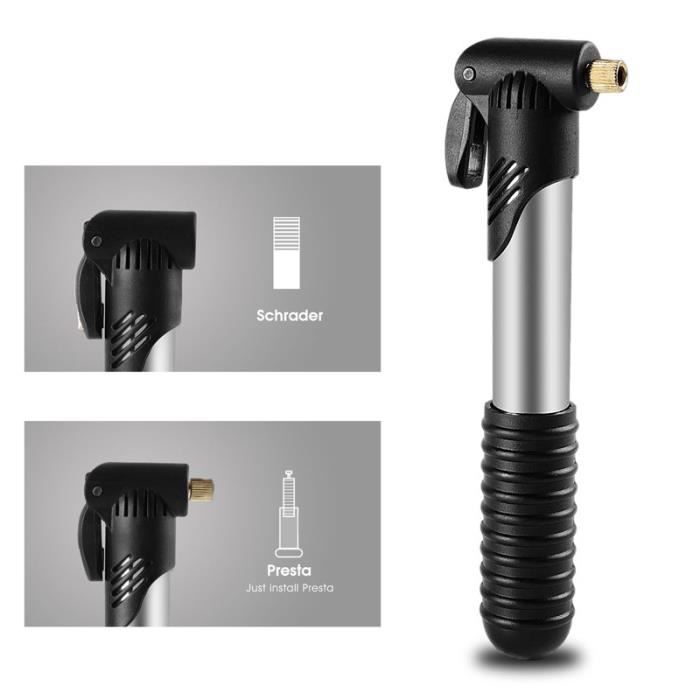POMPE A VELO,120PSI Silver Pump--Mini Pompe à Air Manuelle Pour Vélo