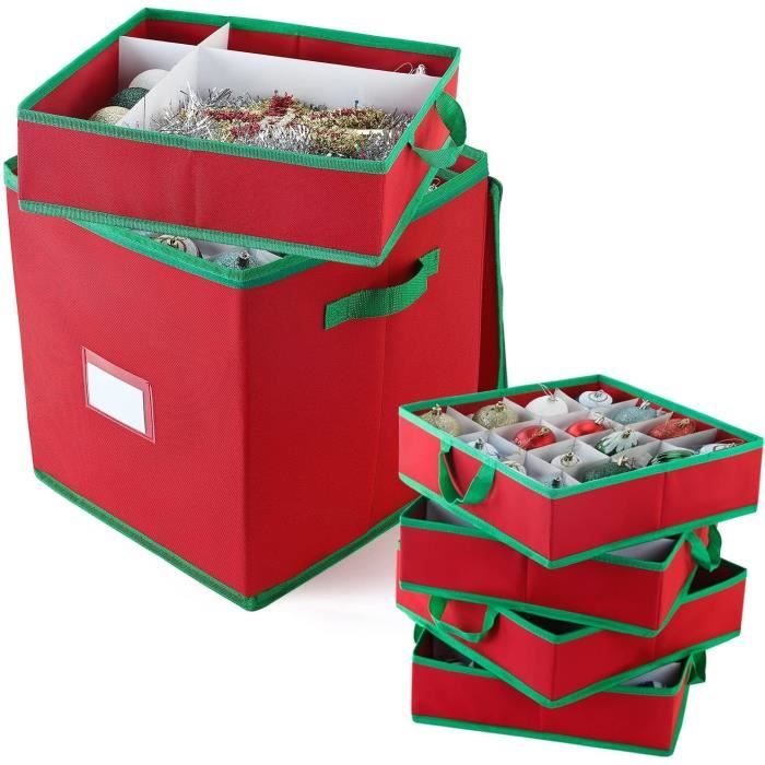 MaidMAX Boîte de Rangement pour Boules de Noël avec Séparateurs