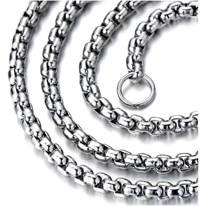 Ceeyoll 2 Pièces Chaine Homme,Chaîne Acier Inoxydable Femme