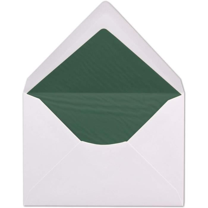 Enveloppes Doublées Papier à Lettre DIN A4 – Lot De 25, Noir Mat, Doublure Soie Blanche
