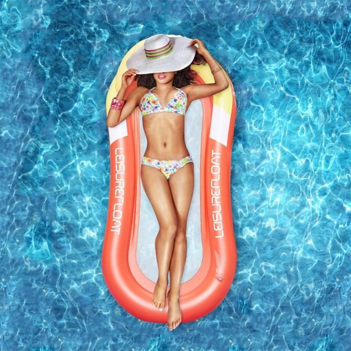 Hamac Gonflable Avec Filet Et Appuie-Tête, Matelas Piscine, Fauteuil