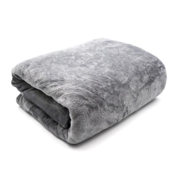 Plaid Ultra Doux - 220 x 240 cm- Plaid pour canape - GRIS