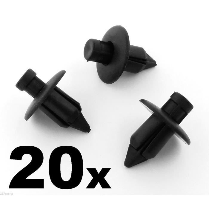 20x Suzuki Plastique Noir Rivets- Clips Garniture pour Pare-chocs,