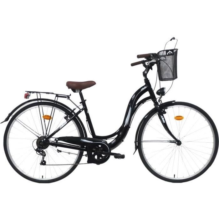 Vélo de ville homme 28'' Urban-Bike UBN77 noir cadre aluminium TC