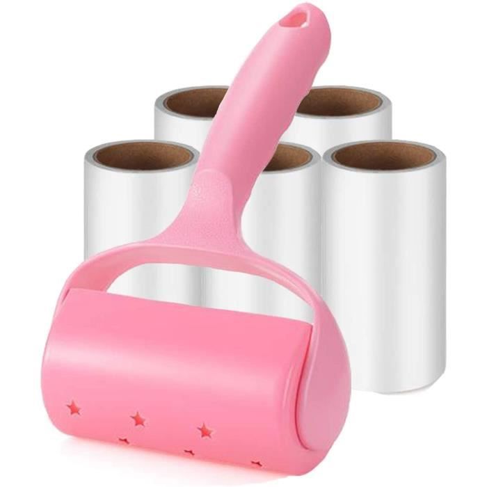 AJWVêtement Brosse Adhésive,Peluche Rouleau,Rouleau Collant,avec 4