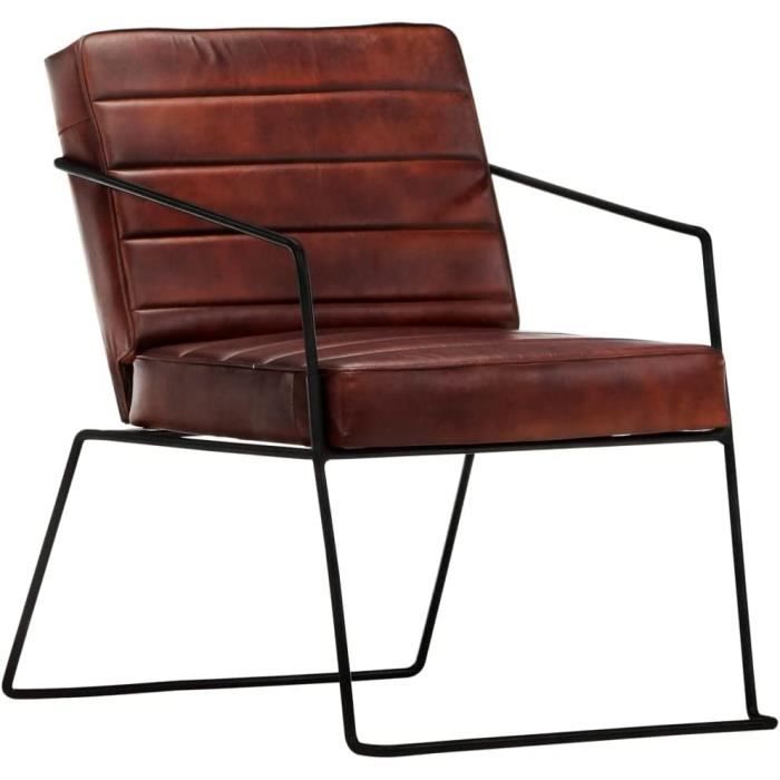 fauteuil chaise de salon fauteuil de bureau chaise de chambre fauteuil de salle de séjour maison intérieur marron foncé cuir v[295]