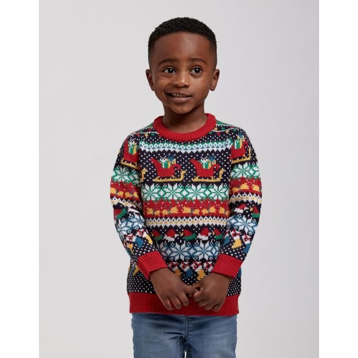 Seasons Greetings Pull De Noel Jacquard Multicolore Enfant Multicolore Cdiscount Pret A Porter