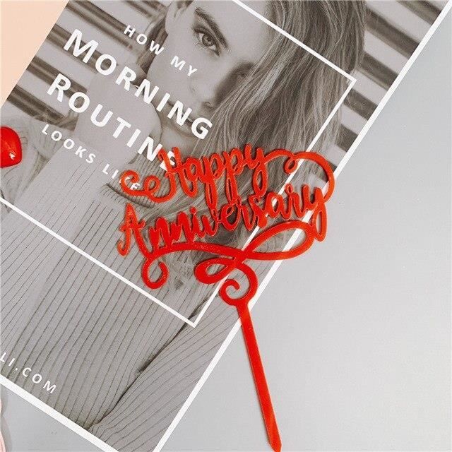 Red 1 Nouveau Joyeux Anniversaire Gateau Topper Couleur Fleurs Acrylique Anniversaire Decoration De Gateau Mariage Saint Valentin F Cdiscount Maison